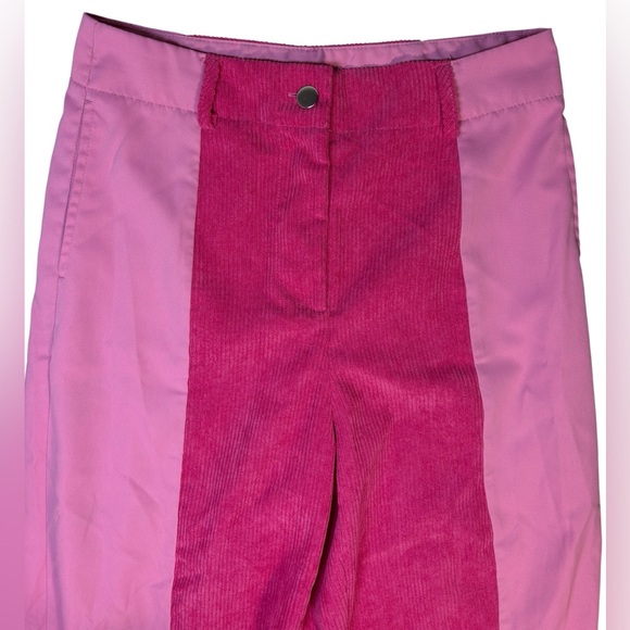 SHEIN Pink Colorblock Corduroy Flare Pants Size M - Picture 6 of 8